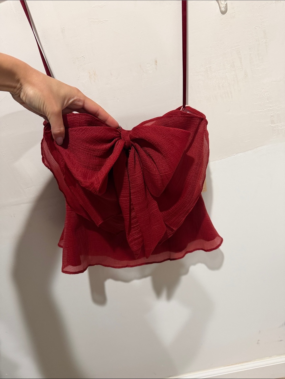 Hutch Red Bow Detail Chiffon Cami